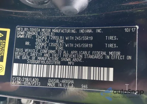 2018 Toyota Highlander Hybrid Limited Platinum z USA, uszkodzony, nr VIN 5TDDGRFH9JS037898